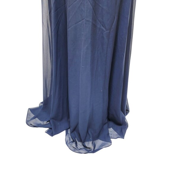 Elegant Navy Blue V-Neck Wedding party dress Size 6 - Picture 6 of 11